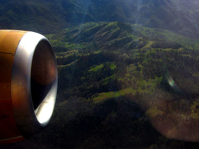 Coming into the Bay Area, the last hills before the Bay are still green from the winter rain.