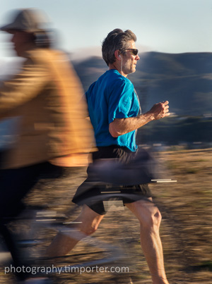 Blurred runner at Blackie's Pasture in Tiburon